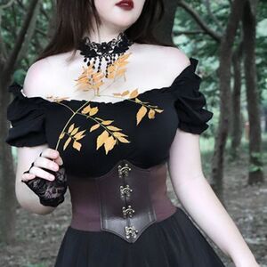 Scarlet Darkness Women's Steampunk Corset Belts Retro Buckle Wide Waist Belts